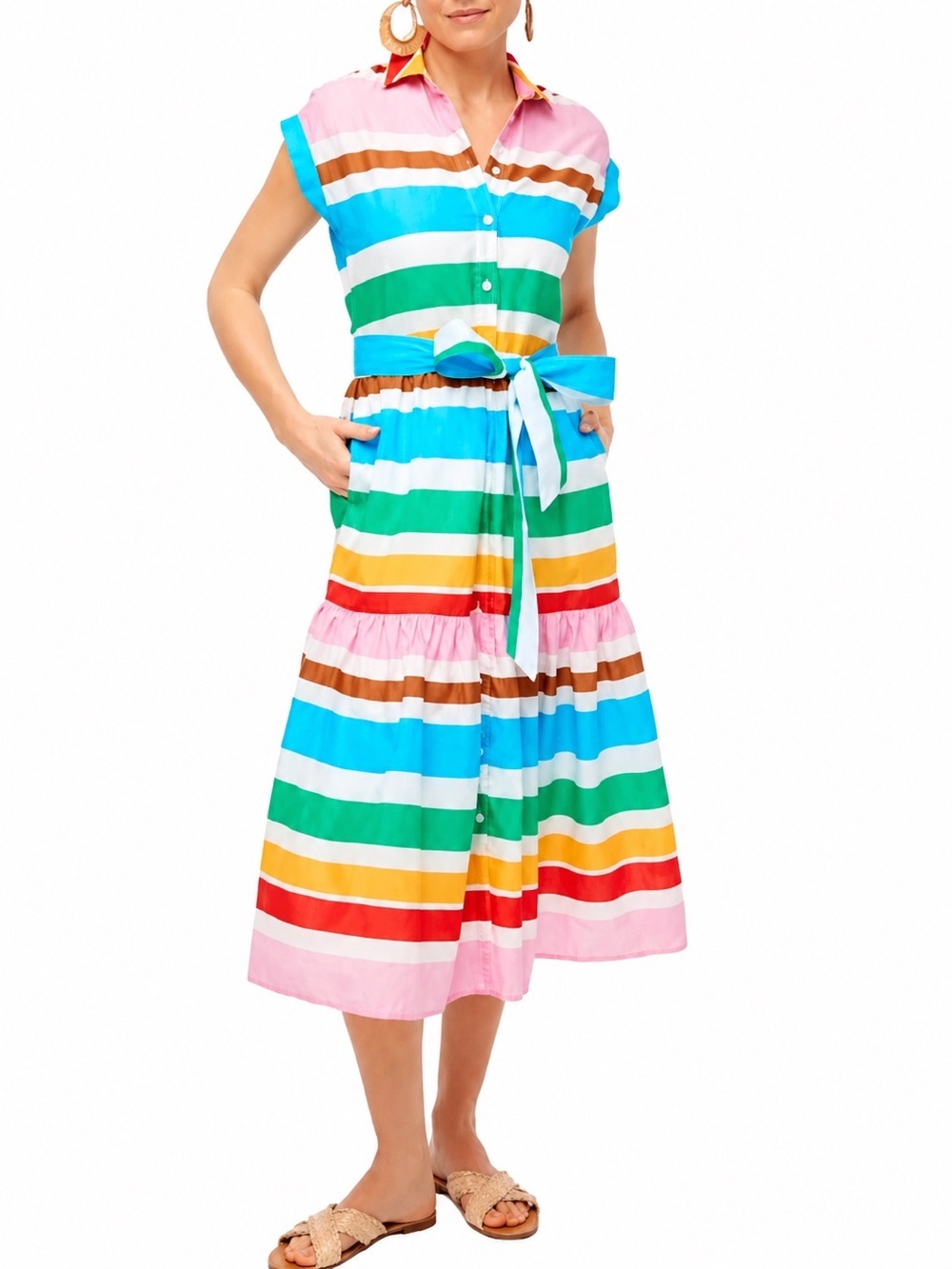 J Crew Factory NWT striped midi dress, size 00